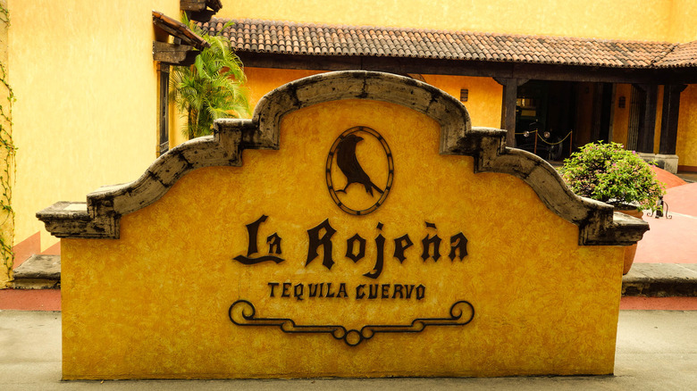 The sign for the La Rojeña distillery in Tequila