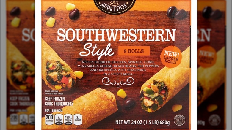A box of Appetitos Southwestern Style Egg Rolls