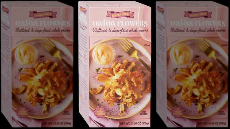 A box of Trader Joe's Onion Flowers