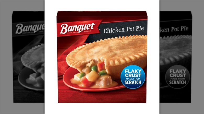 A box of Banquet Chicken Pot Pie
