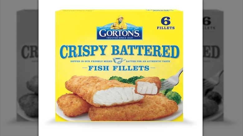 A box of Gorton's Crispy Battered Fish Fillets