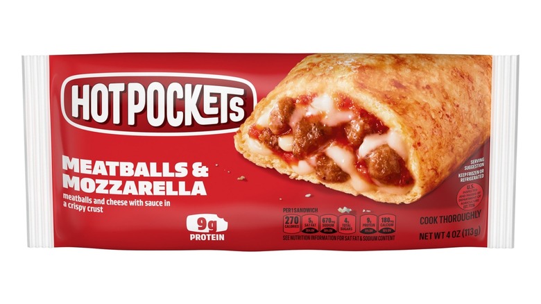 A single package of Hot Pockets meatballs & mozzarella