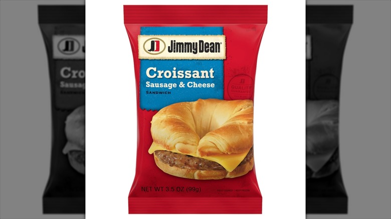 A single Jimmy Dean Croissant Sausage & Cheese sandwich package