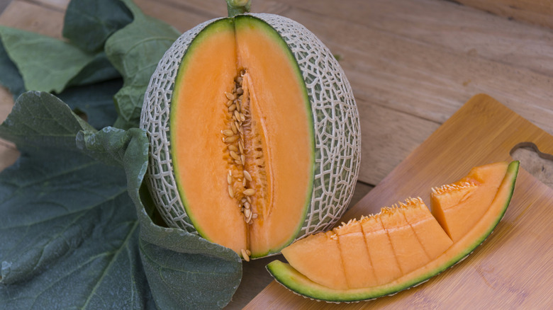 cut cantaloupe