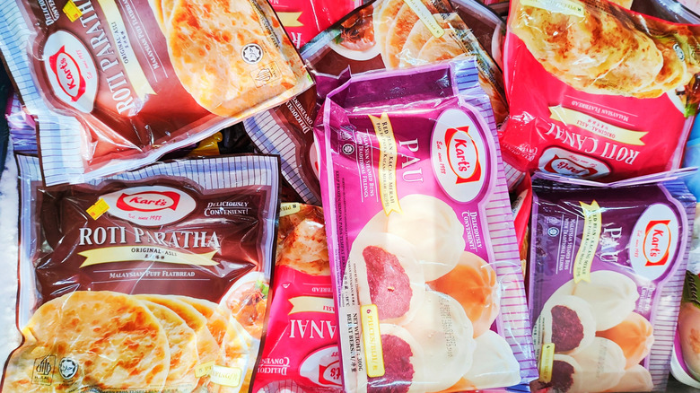 A pile of frozen ready meals