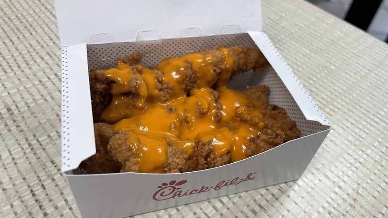 Chicken strips with Buffalo sauce