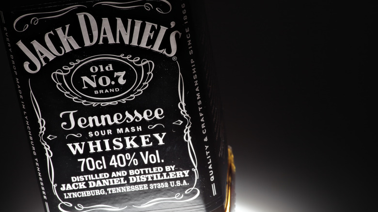 A close-up of the Jack Daniels Old No. 7 label