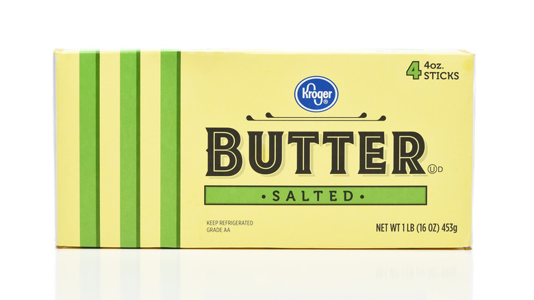 A box of Kroger salted butter