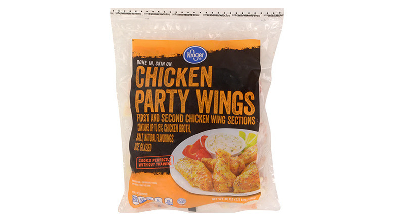 A bag of Kroger bone-in chicken wings