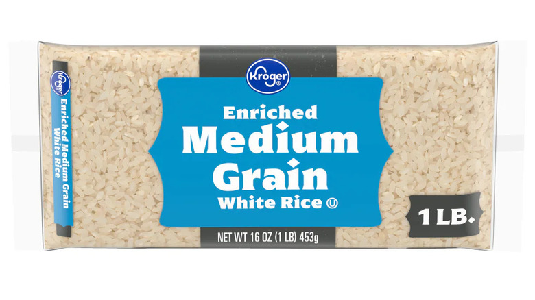 A bag of Kroger Enriched Medium Grain White Rice