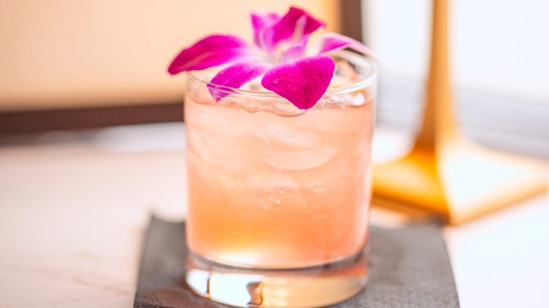 A Dr. Funk cocktail on a table