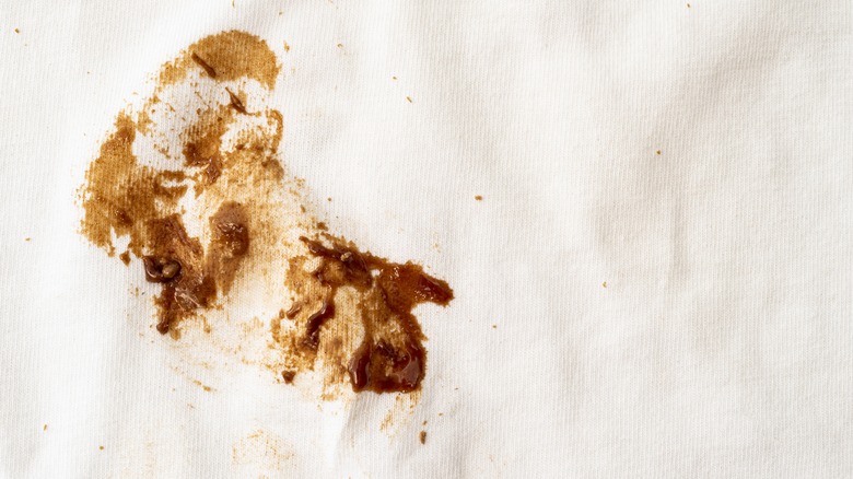 Chocolate mess on fabric