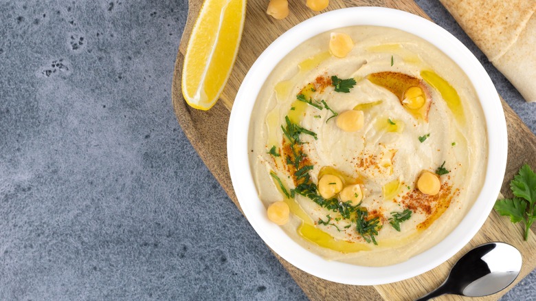 A bowl of hummus
