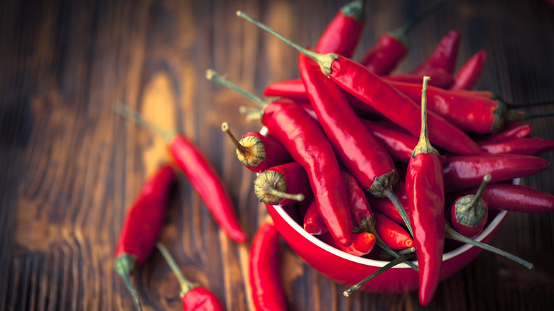 A bowl of chilies. 