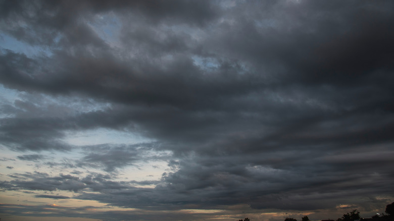 Dark rain clouds in the sky