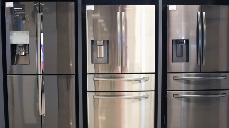 Three chrome refrigerators