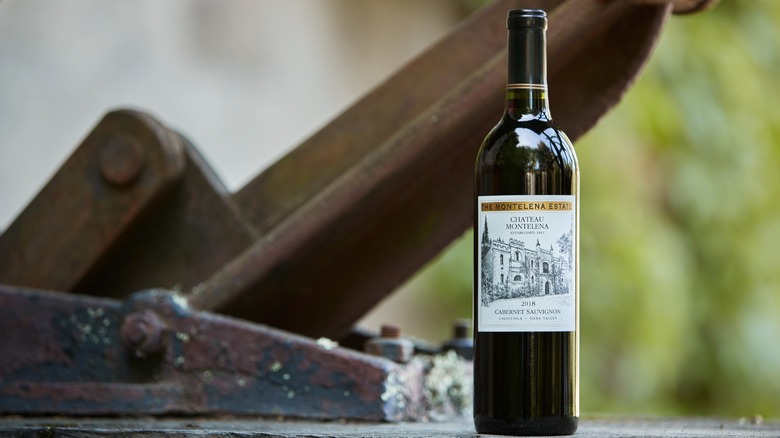 Chateau Montelena wine bottle outside