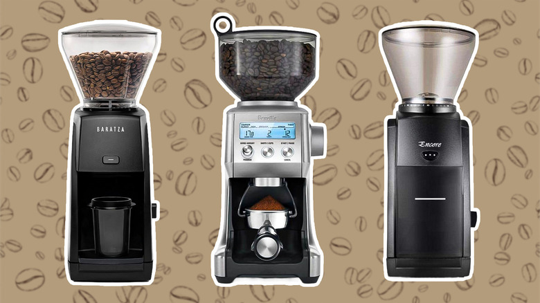 three electric burr grinders