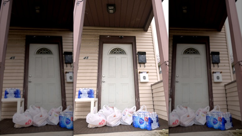 Grocery delivery left on front porch