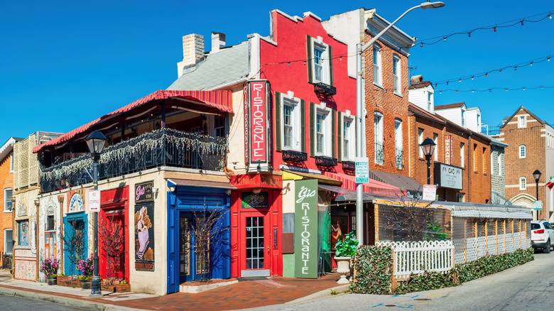 colorful street corner in Baltimore