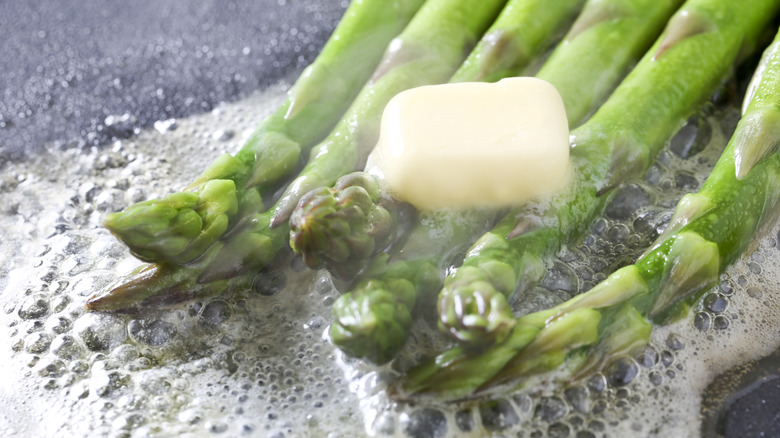 butter on asparagus