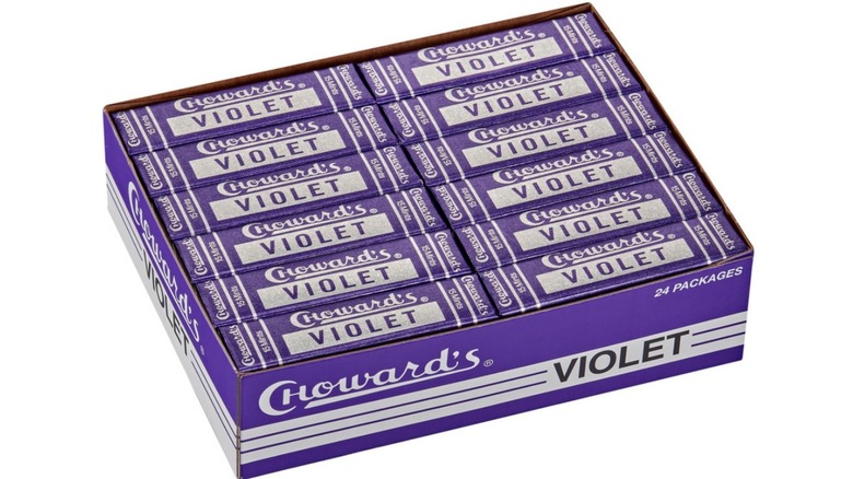 Choward's Violet Mints on a white background
