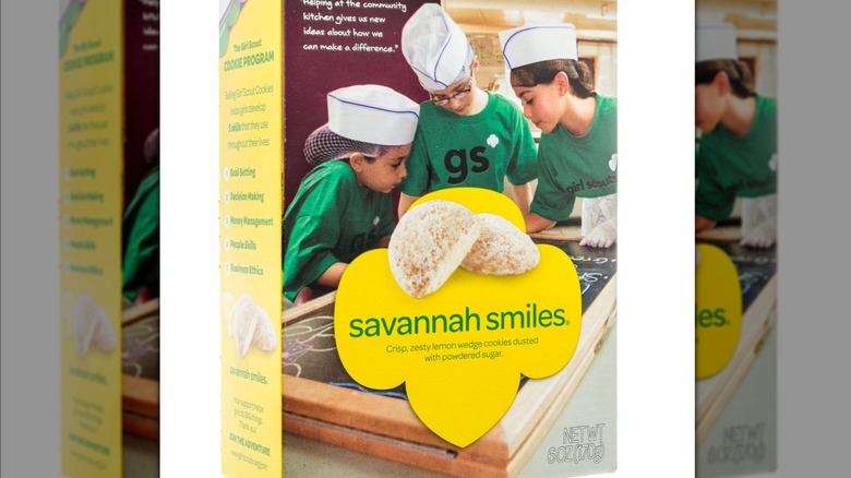 Box of Savannah Smiles Girl Scout cookies
