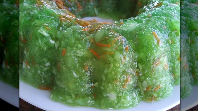 Mold of Jell-O cabbage salad