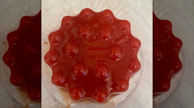 Tomato aspic on a plate