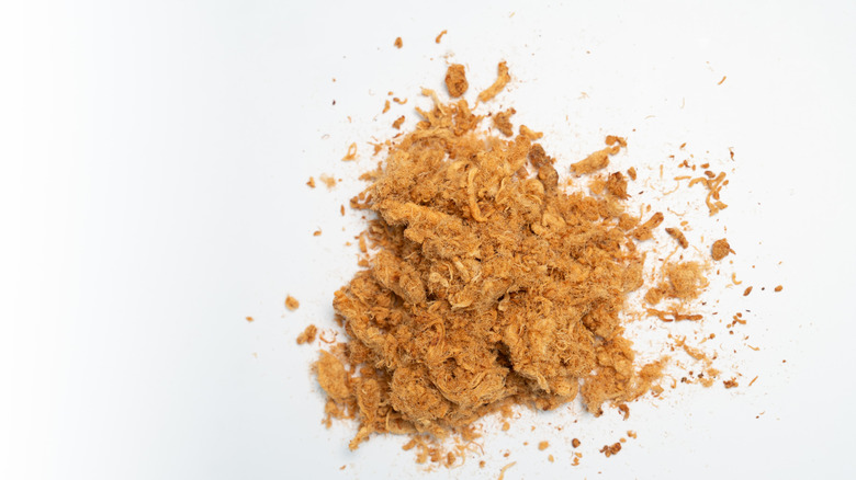 Pork floss on white background