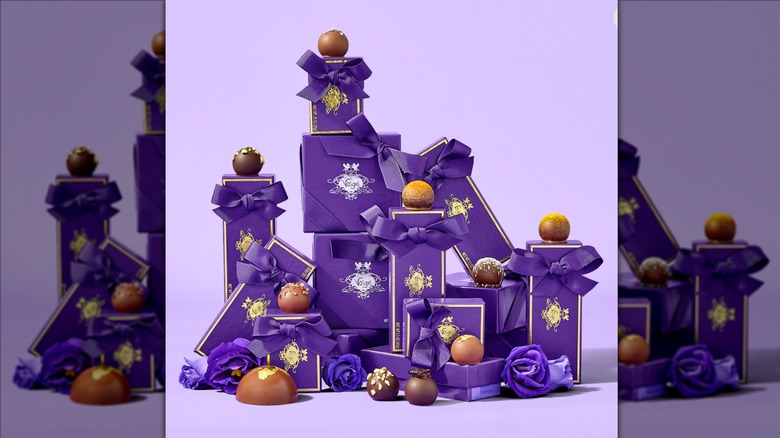 Assorted purple boxes of Vosges Haut-Chocolat