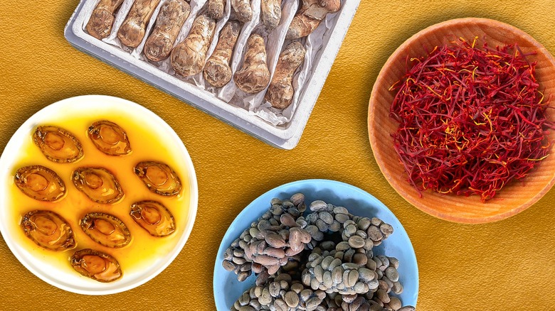 Saffron, matsutake mushrooms, kopi luwak, and edible bird's nest