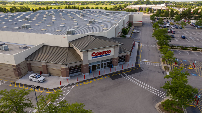 An aerial shot of a Costco warehouse