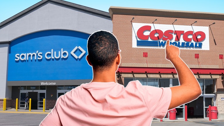 A person deciding between Sam's Club and Costco