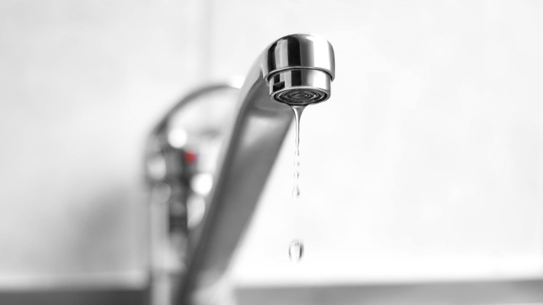 Dripping kitchen tap