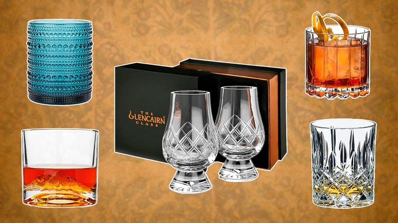 Variety of retro bourbon glasses