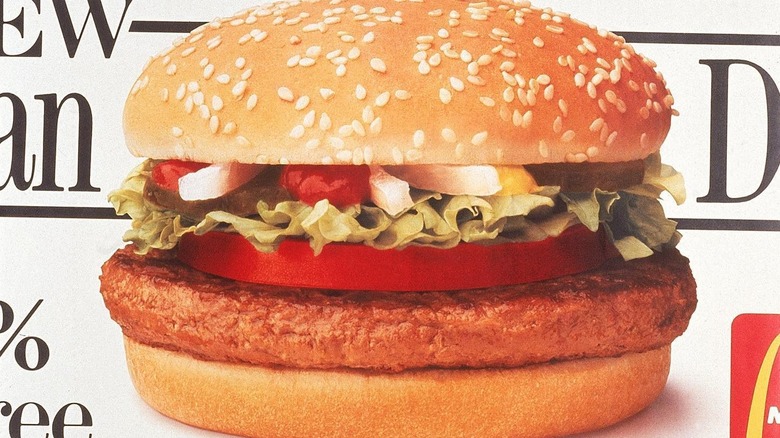 An ad for McDonald's McLean Deluxe burger