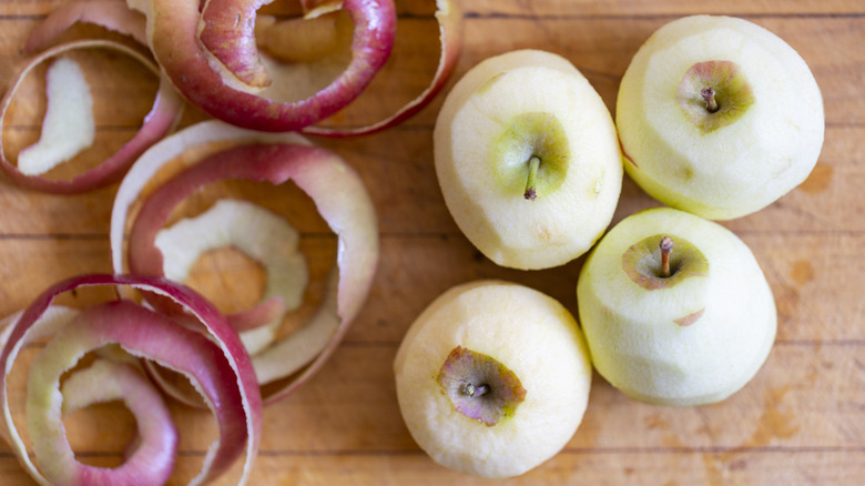 Apples with apple peels