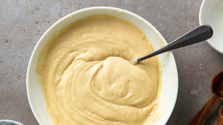 Bowl of slightly lumpy batter