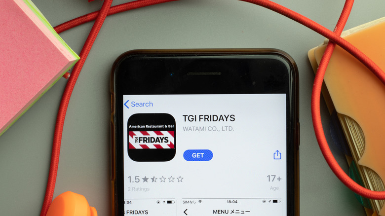 TGI Fridays app on phone