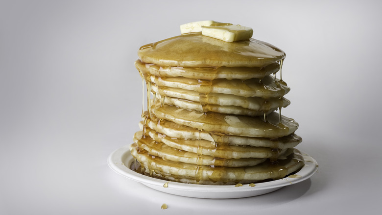 Stack of pancakes with syrup