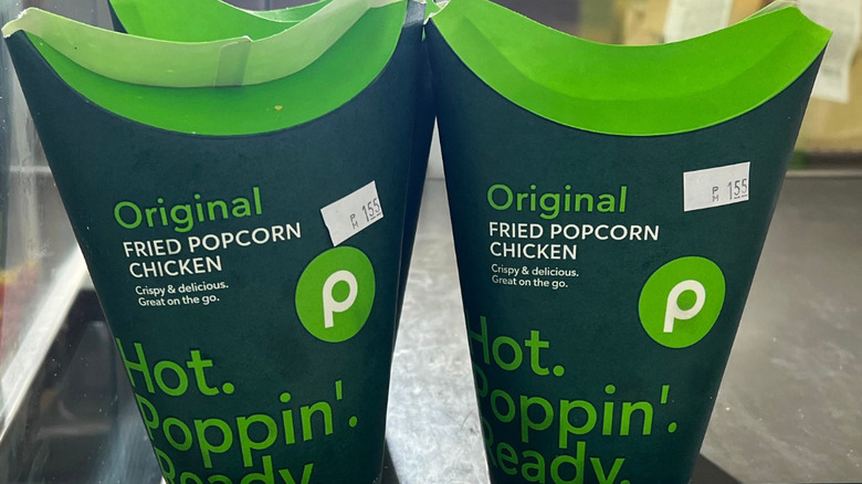 2 Publix popcorn chicken cups.