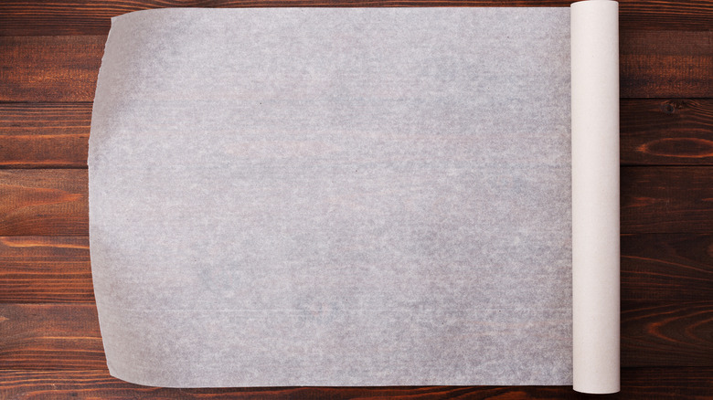 Parchment paper on a table
