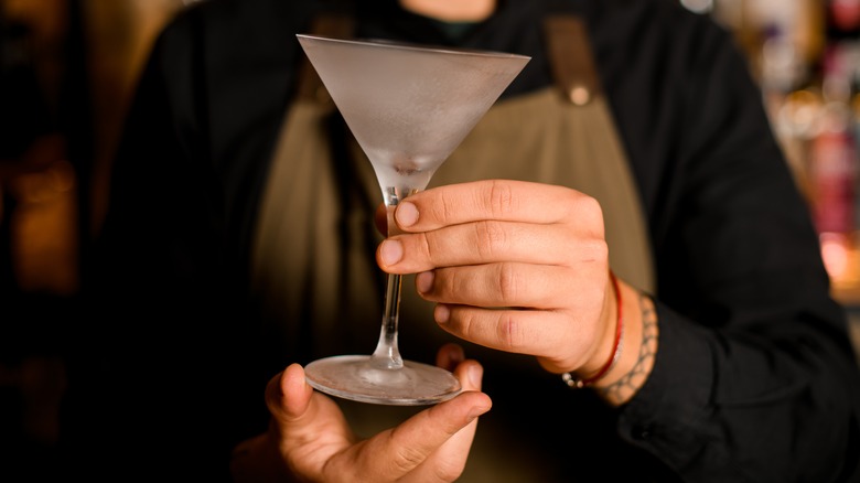 a frosted martini glass