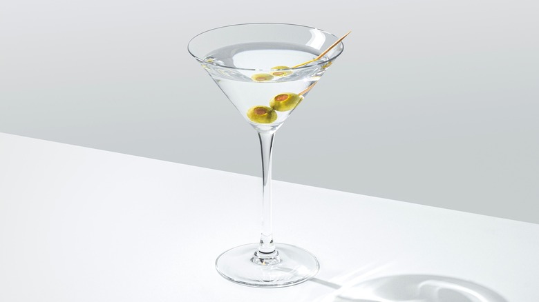 a single martini with white background
