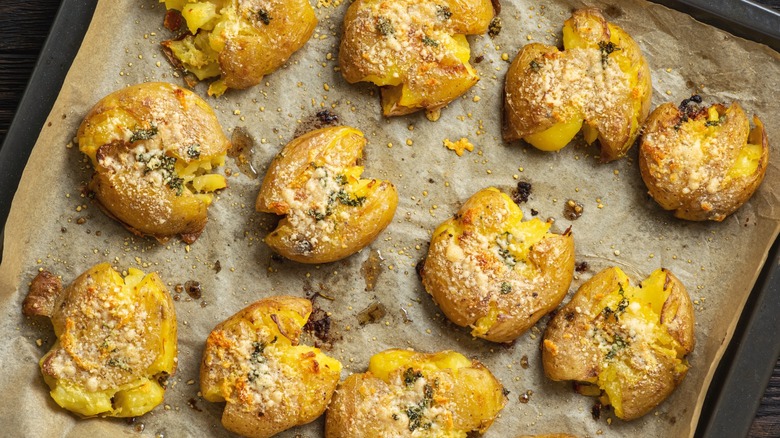 Martha Stewart smashed potatoes with sour cream and chives