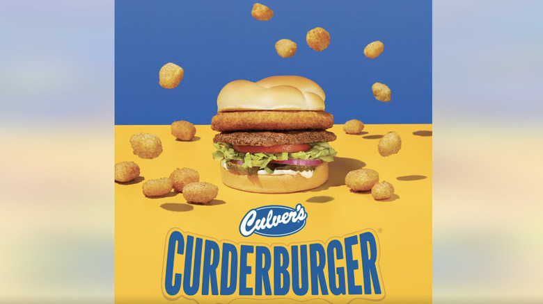 A Culver's advertisement features the CurderBurger.
