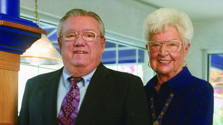 George and Ruth Culver smile for a photo.