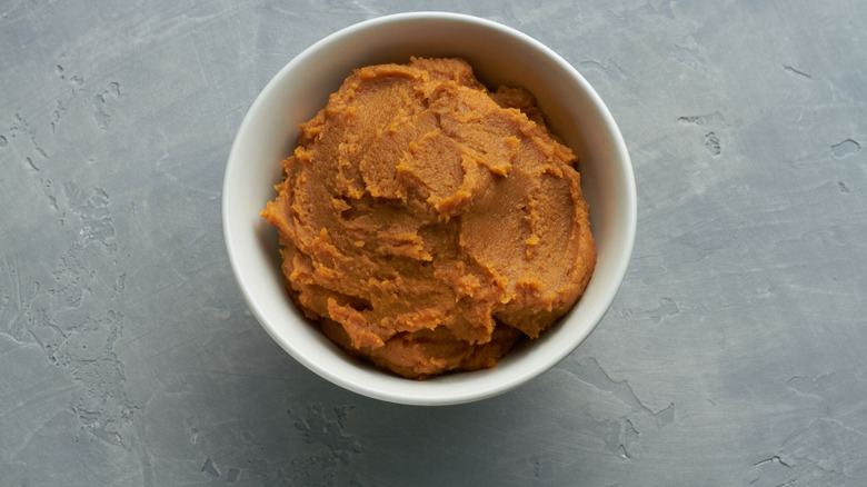 Miso paste in ceramic bowl
