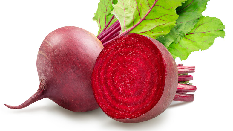 Close up of beet root vegetables